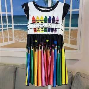 Colorful Crayon Kids Dress NWOT